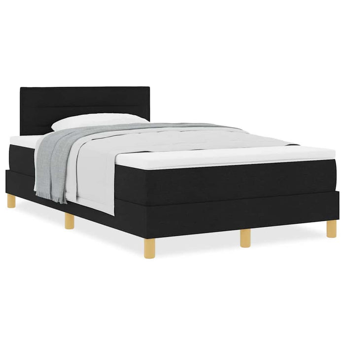 Pat boxspring cu saltea cu saltea Negru 120 x 200 cm țesătură - WALTI WALTI