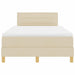 Pat boxspring cu saltea cu saltea Crem 120 x 200 cm țesătură - WALTI WALTI