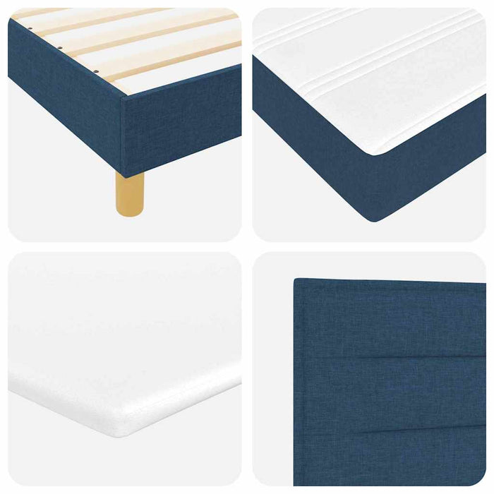 Pat boxspring cu saltea albastru 120 x 200 cm țesătură - WALTI WALTI