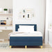 Pat boxspring cu saltea albastru 120 x 200 cm țesătură - WALTI WALTI