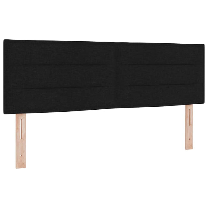 Pat cu arcuri cu saltea Negru 140 x 190 cm țesătură - WALTI WALTI