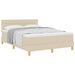 Pat cu arcuri cu pernă cu headboard Crem 160 x 200 cm țesătură - WALTI WALTI