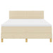 Pat cu arcuri cu pernă cu headboard Crem 160 x 200 cm țesătură - WALTI WALTI