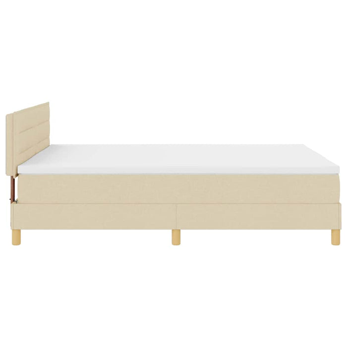 Pat cu arcuri cu pernă cu headboard Crem 160 x 200 cm țesătură - WALTI WALTI