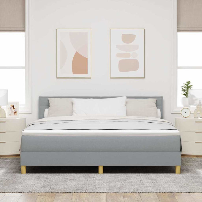 Pat cu arcuri cu pernă Manual Gri deschis 180 x 200 cm țesătură - WALTI WALTI