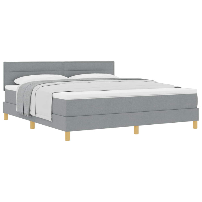 Pat cu arcuri cu pernă Manual Gri deschis 180 x 200 cm țesătură - WALTI WALTI