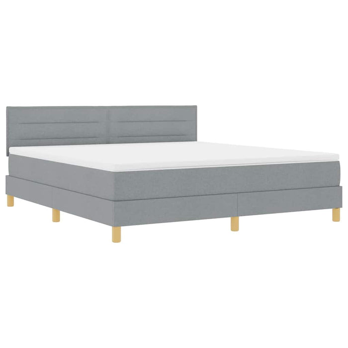Pat cu arcuri cu pernă Manual Gri deschis 180 x 200 cm țesătură - WALTI WALTI