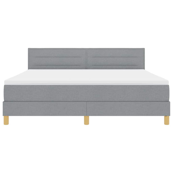Pat cu arcuri cu pernă Manual Gri deschis 180 x 200 cm țesătură - WALTI WALTI
