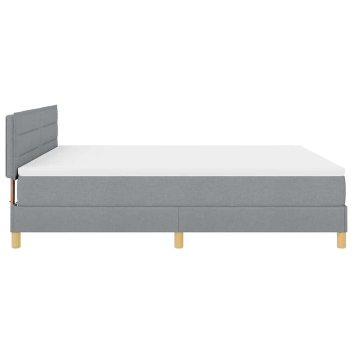Pat cu arcuri cu pernă Manual Gri deschis 180 x 200 cm țesătură - WALTI WALTI