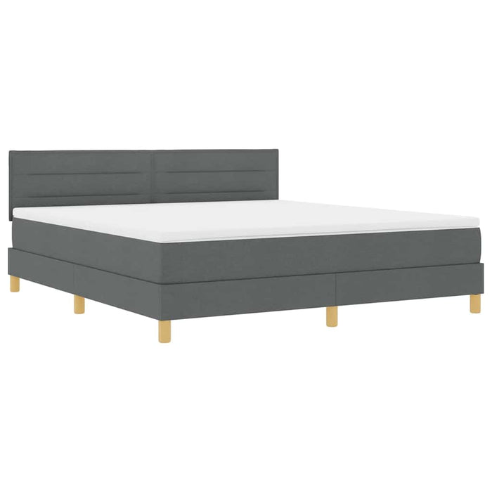 Pat cu arcuri cu saltea Gri închis 180 x 200 cm țesătură - WALTI WALTI