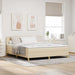 Pat boxspring cu saltea cu saltea Crem 180 x 200 cm țesătură - WALTI WALTI