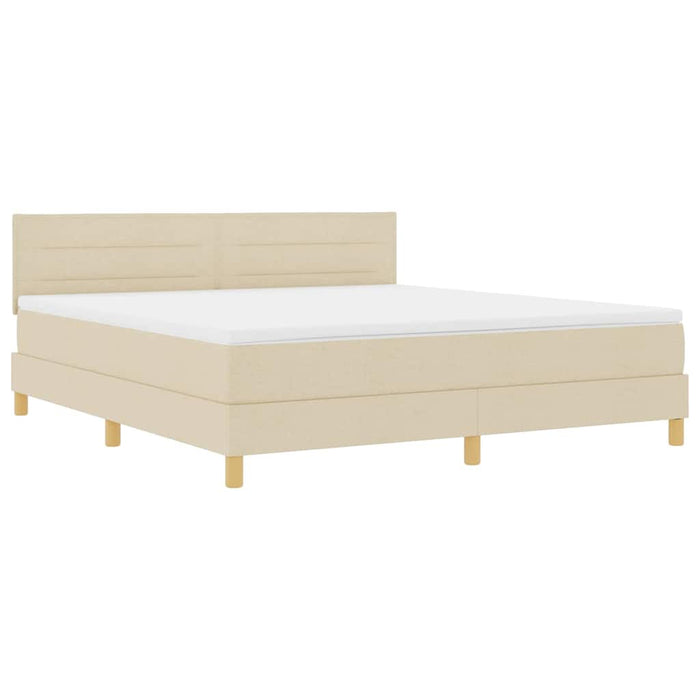 Pat boxspring cu saltea cu saltea Crem 180 x 200 cm țesătură - WALTI WALTI