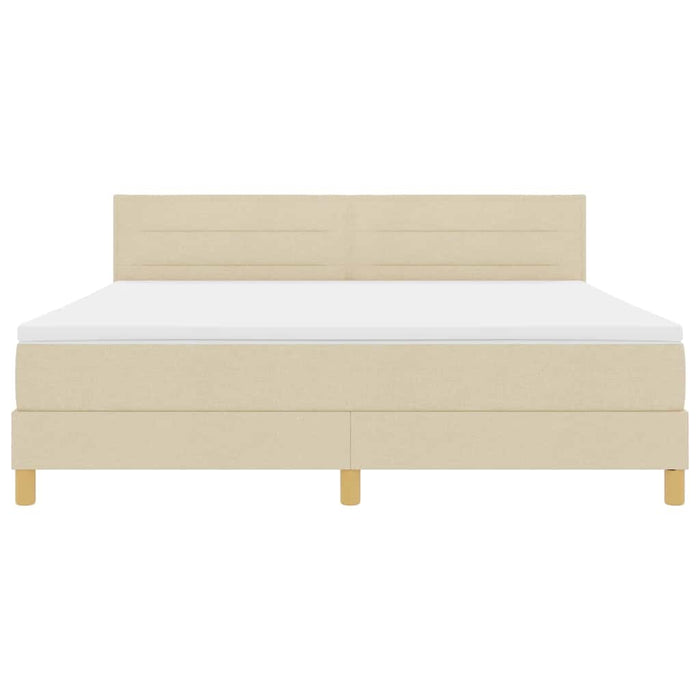 Pat boxspring cu saltea cu saltea Crem 180 x 200 cm țesătură - WALTI WALTI
