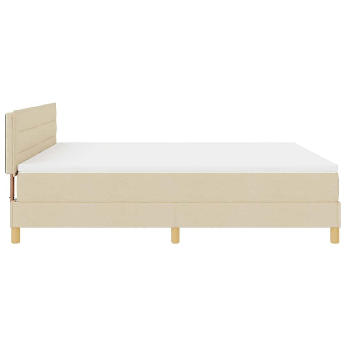 Pat boxspring cu saltea cu saltea Crem 180 x 200 cm țesătură - WALTI WALTI