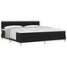Pat boxspring cu saltea cu saltea Negru 200 x 200 cm țesătură - WALTI WALTI