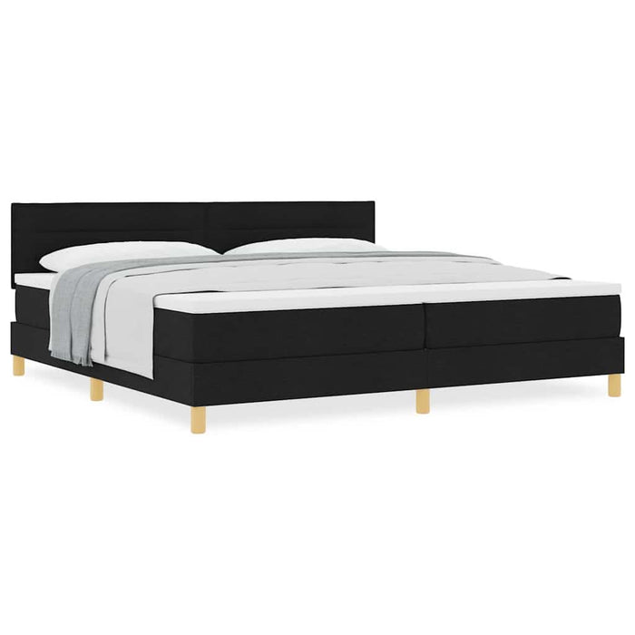 Pat boxspring cu saltea cu saltea Negru 200 x 200 cm țesătură - WALTI WALTI