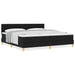 Pat boxspring cu saltea cu saltea Negru 200 x 200 cm țesătură - WALTI WALTI