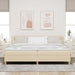 Pat cu arcuri cu saltea cu headboard Crem 200 x 200 cm țesătură - WALTI WALTI