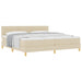 Pat cu arcuri cu saltea cu headboard Crem 200 x 200 cm țesătură - WALTI WALTI