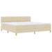 Pat cu arcuri cu saltea cu headboard Crem 200 x 200 cm țesătură - WALTI WALTI