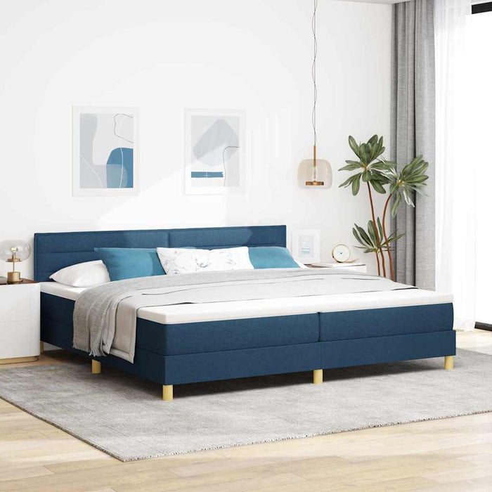 Pat cu arcuri cu pernă Manual albastru 200 x 200 cm țesătură WALTI