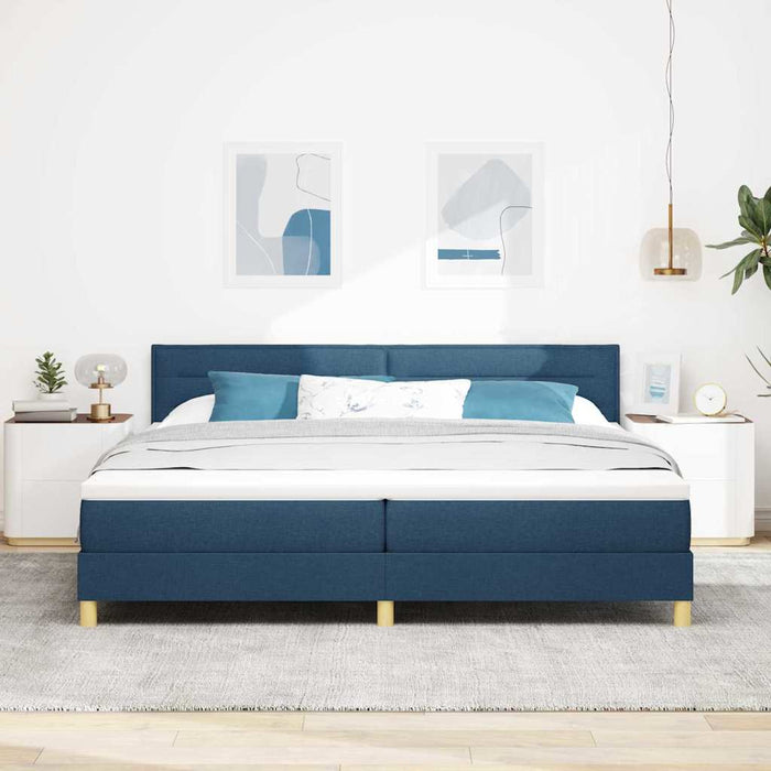 Pat cu arcuri cu pernă Manual albastru 200 x 200 cm țesătură WALTI