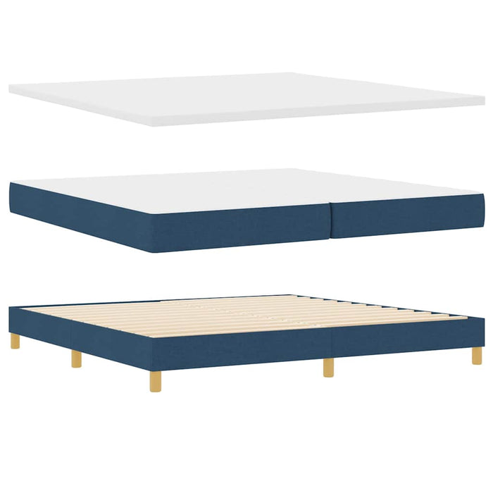 Pat cu arcuri cu pernă Manual albastru 200 x 200 cm țesătură WALTI