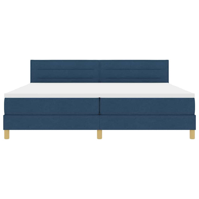 Pat cu arcuri cu pernă Manual albastru 200 x 200 cm țesătură WALTI