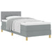 Pat boxspring cu saltea Gri deschis 90 x 190 cm țesătură - WALTI WALTI