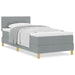 Pat boxspring cu saltea Gri deschis 90 x 190 cm țesătură - WALTI WALTI