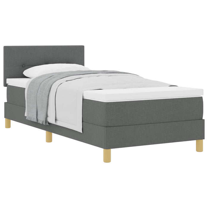 Pat cu arcuri cu pernă Manual Gri închis 90 x 190 cm țesătură WALTI