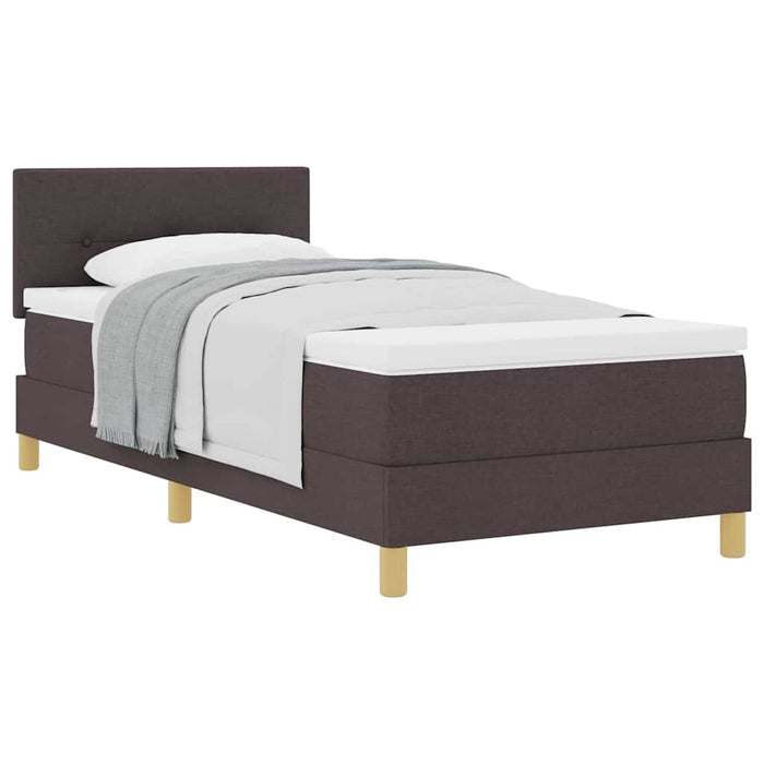 Pat boxspring cu saltea Maro închis 90 x 190 cm țesătură - WALTI WALTI