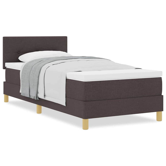 Pat boxspring cu saltea Maro închis 90 x 190 cm țesătură - WALTI WALTI