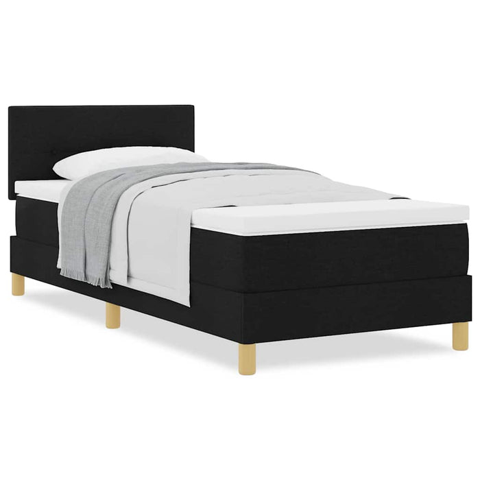 Pat boxspring cu saltea cu saltea Negru 90 x 200 cm țesătură - WALTI WALTI