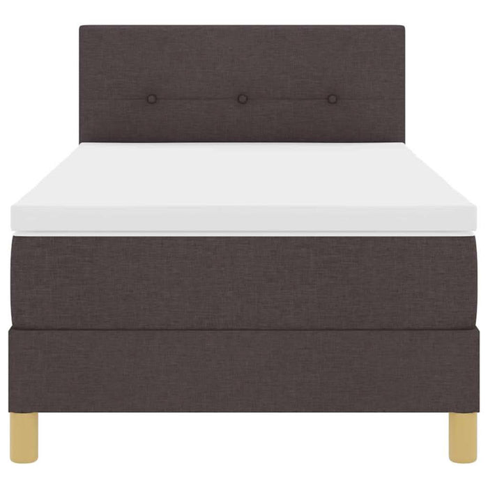 Pat boxspring cu saltea Maro închis 90 x 200 cm țesătură - WALTI WALTI