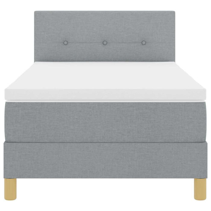 Pat boxspring cu saltea Gri deschis 100 x 200 cm țesătură - WALTI WALTI