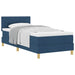 Pat boxspring cu saltea albastru 100 x 200 cm țesătură - WALTI WALTI