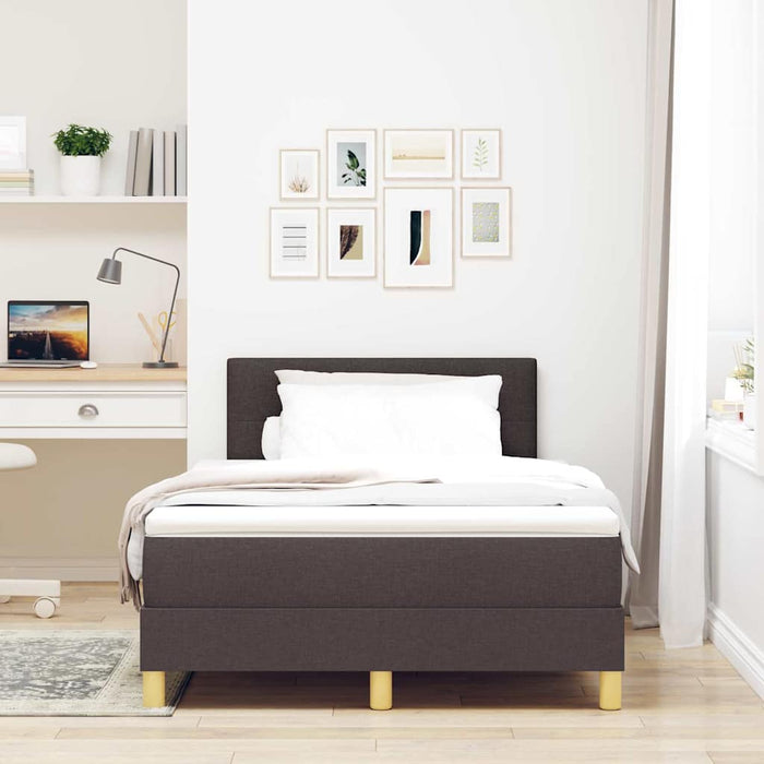 Pat boxspring cu saltea Maro închis 120 x 190 cm țesătură - WALTI WALTI