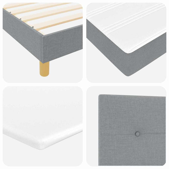 Pat cu arcuri cu pernă Manual Gri deschis 120 x 200 cm țesătură - WALTI WALTI