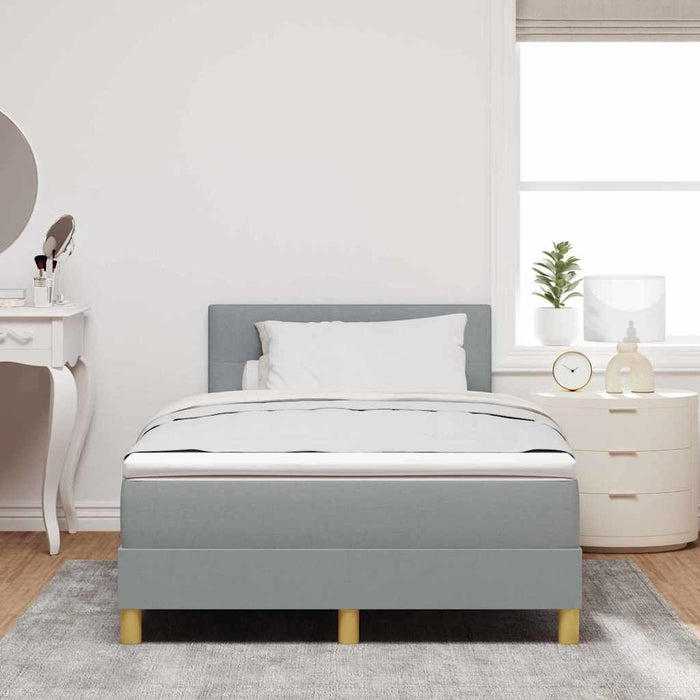 Pat cu arcuri cu pernă Manual Gri deschis 120 x 200 cm țesătură - WALTI WALTI