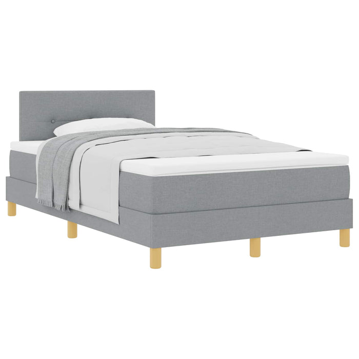 Pat cu arcuri cu pernă Manual Gri deschis 120 x 200 cm țesătură - WALTI WALTI