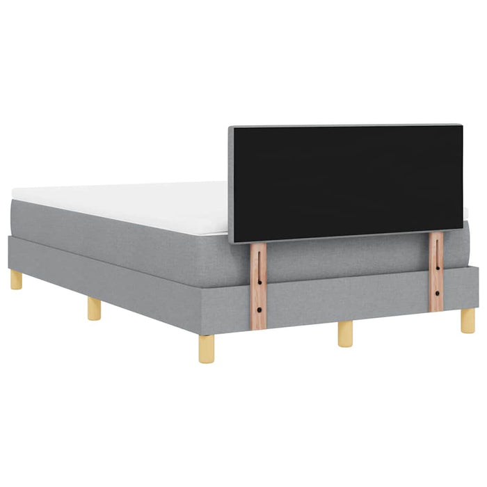 Pat cu arcuri cu pernă Manual Gri deschis 120 x 200 cm țesătură - WALTI WALTI