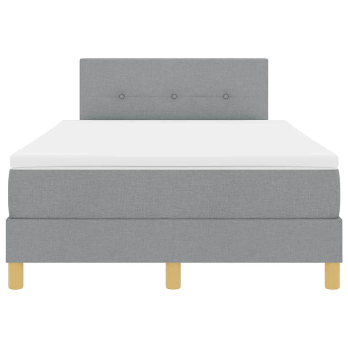 Pat cu arcuri cu pernă Manual Gri deschis 120 x 200 cm țesătură - WALTI WALTI