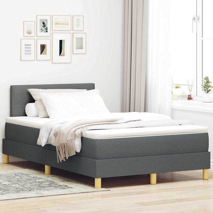 Pat cu arcuri cu pernă Manual Gri închis 120 x 200 cm țesătură WALTI