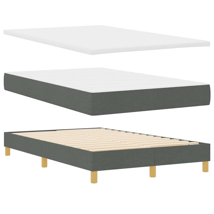 Pat cu arcuri cu pernă Manual Gri închis 120 x 200 cm țesătură WALTI