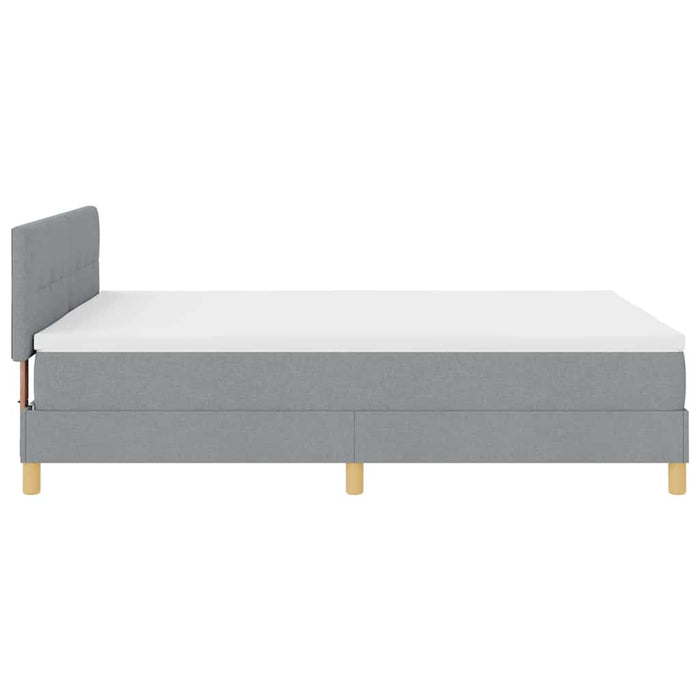 Pat cu arcuri cu saltea Gri deschis 140 x 190 cm țesătură - WALTI WALTI