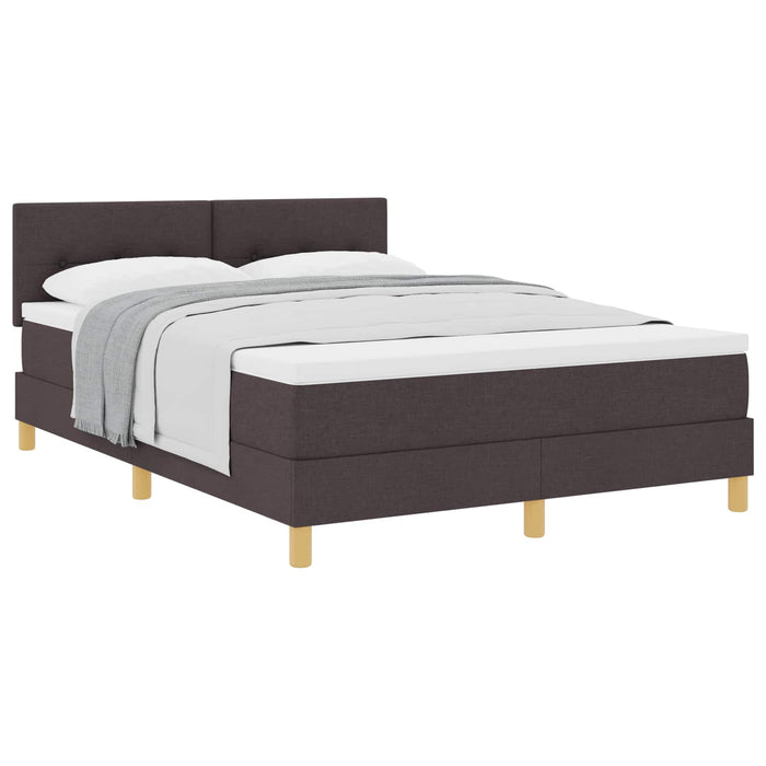 Pat cu arcuri cu saltea Maro închis 140 x 190 cm țesătură - WALTI WALTI
