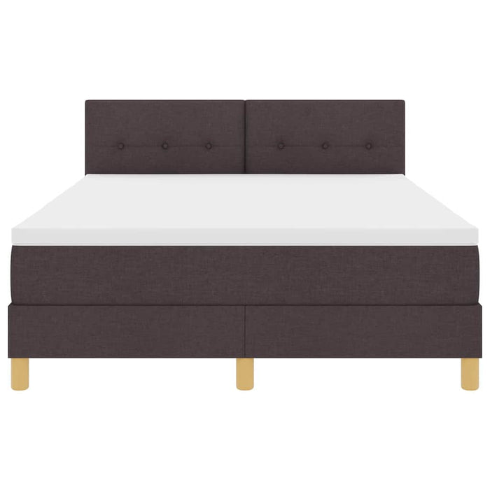 Pat cu arcuri cu saltea Maro închis 140 x 190 cm țesătură - WALTI WALTI