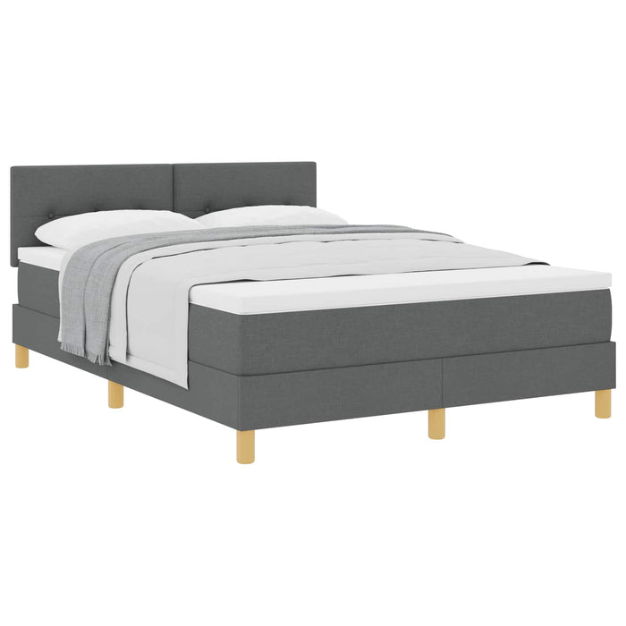 Pat cu arcuri cu saltea Gri închis 160 x 200 cm țesătură - WALTI WALTI