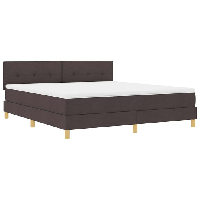 Pat cu arcuri cu saltea Maro închis 180 x 200 cm țesătură - WALTI WALTI